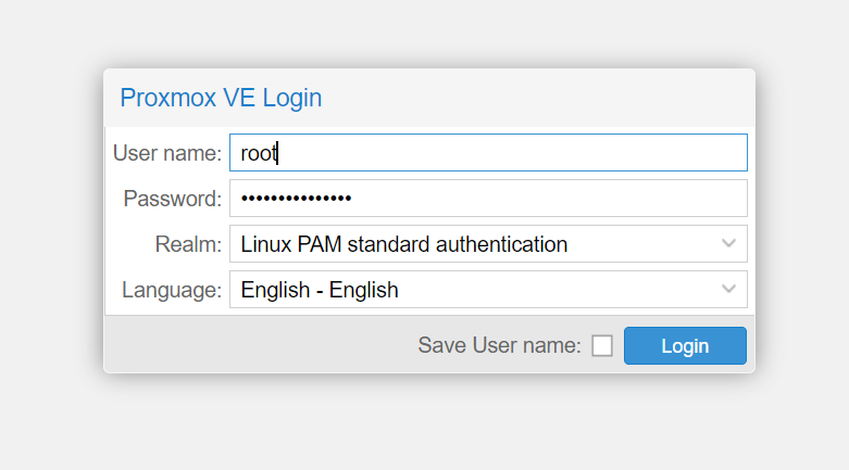 Proxmox Login