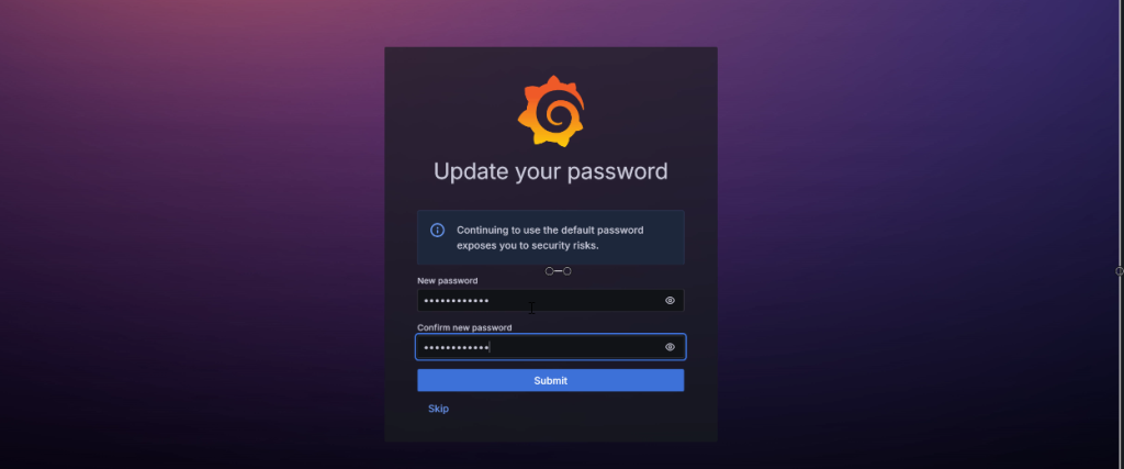 Update Grafana Password